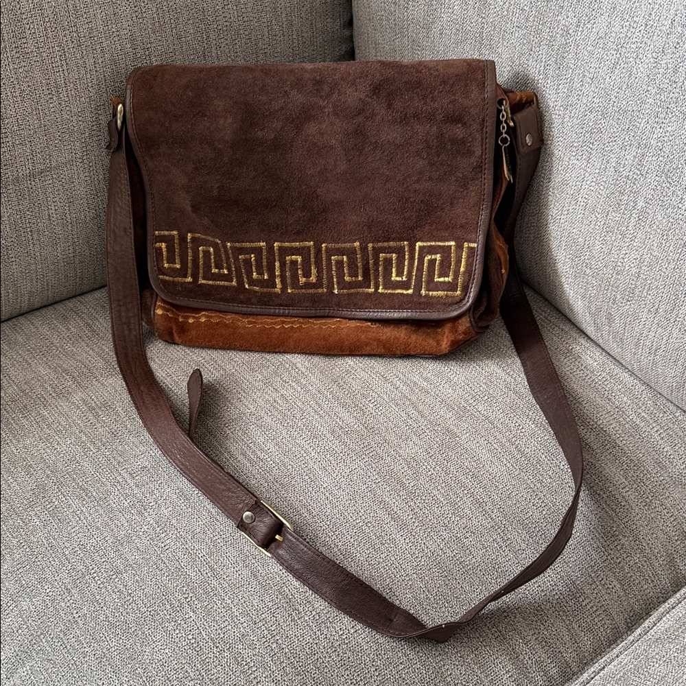 Brown Boho Suede Shoulder Bag